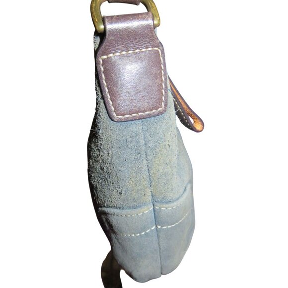 Coach 2004 Soho Suede & Leather Demi Hobo Handbag in Denim Gray Blue 4284 - Picture 3 of 12